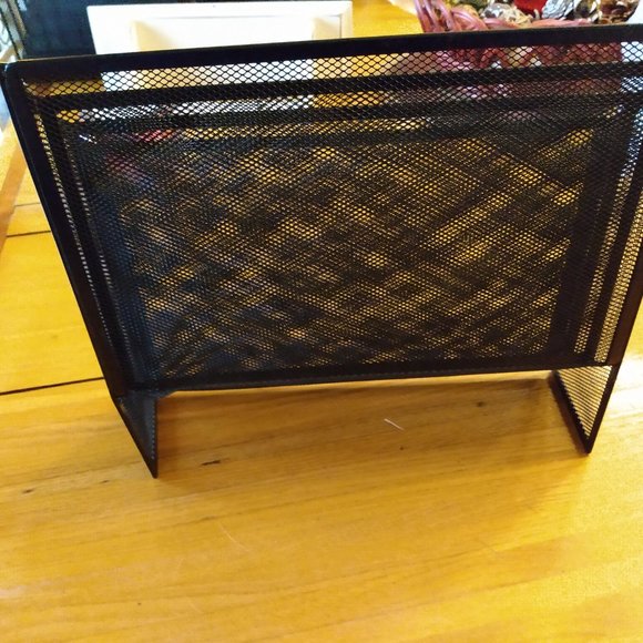 3 Compartment Black Wire Mesh File Folder Holder Desk Storage Organizer - Picture 4 of 4